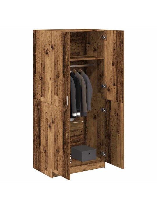 Šatní skříň old wood 90 x 52 x 200 cm kompozitní dřevo