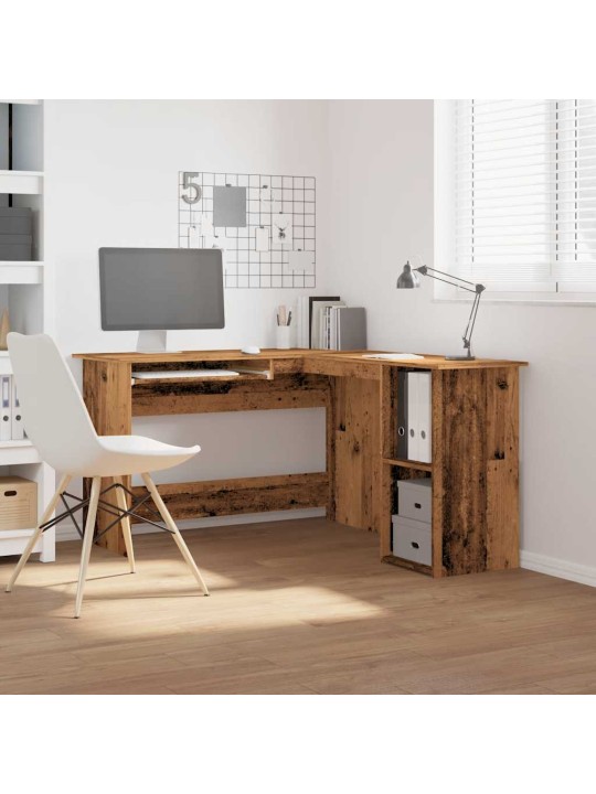 Rohový psací stůl old wood 120x140x75 cm kompozitní dřevo