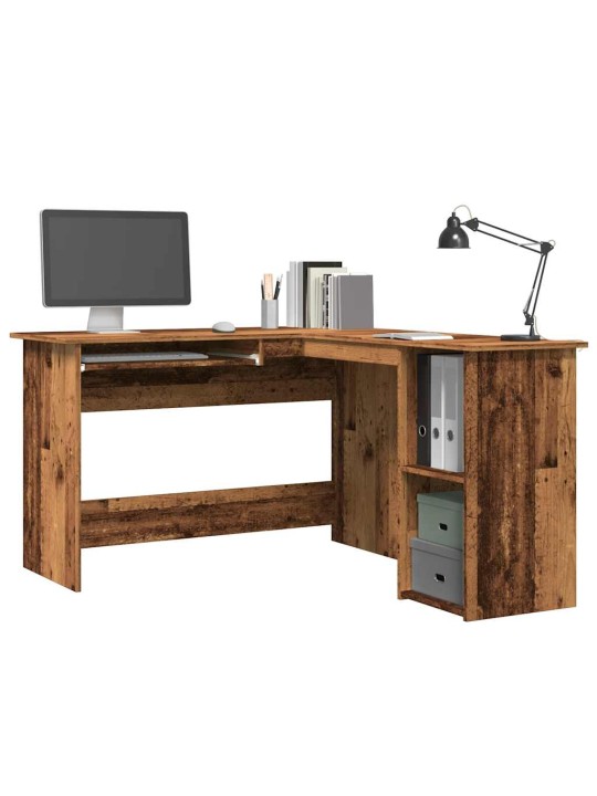 Rohový psací stůl old wood 120x140x75 cm kompozitní dřevo