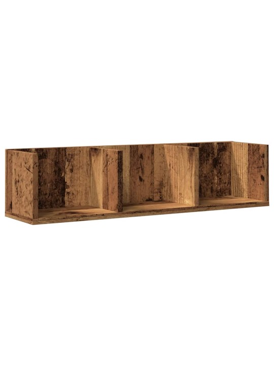 Nástěnná police na cd old wood 75 x 18 x 18 cm kompozitní dřevo