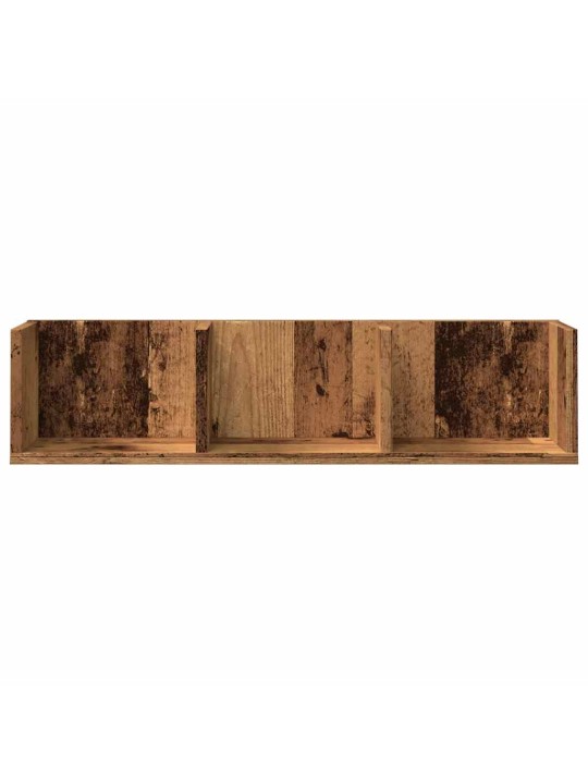 Nástěnná police na cd old wood 75 x 18 x 18 cm kompozitní dřevo