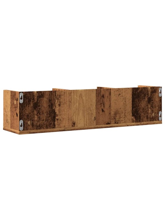 Nástěnná police na cd old wood 75 x 18 x 18 cm kompozitní dřevo