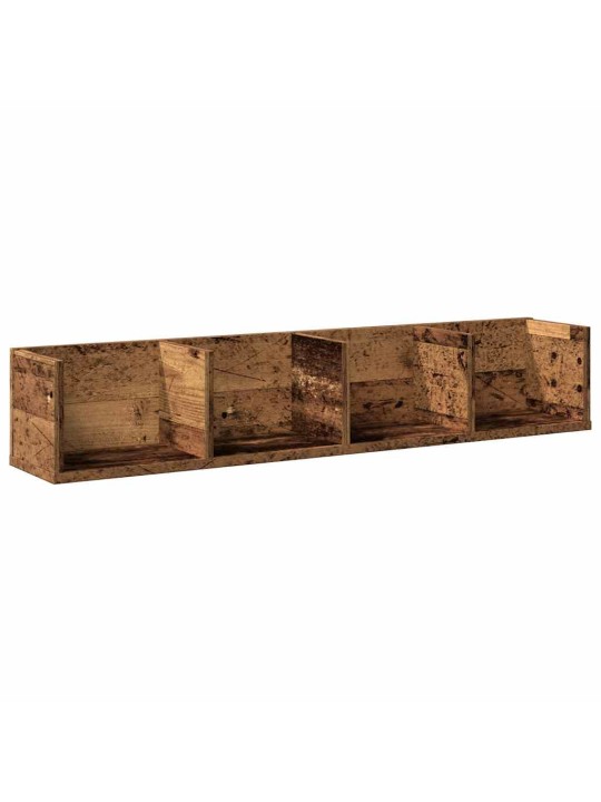 Nástěnná police na CD old wood 100x18x18 cm kompozitní dřevo