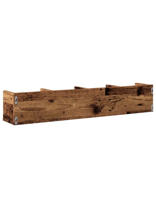 Nástěnná police na CD old wood 100x18x18 cm kompozitní dřevo