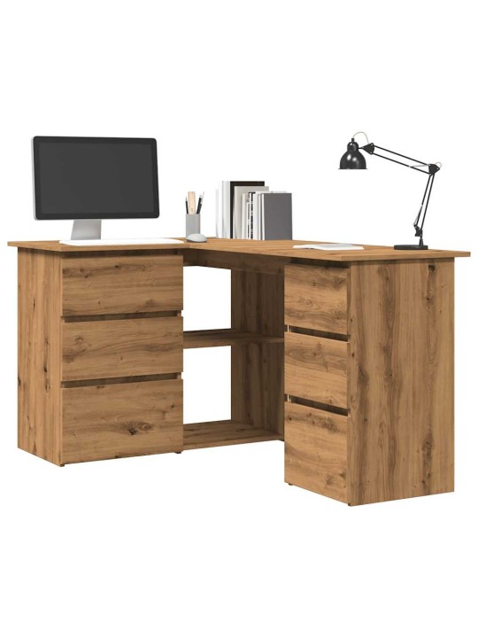 Rohový psací stůl dub artisan 145x100x76 cm kompozitní dřevo