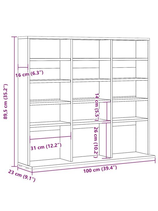 Skříňka na cd dub artisan 100 x 23 x 89,5 cm kompozitní dřevo
