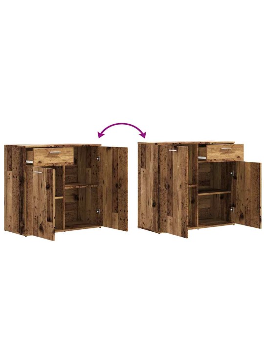 Příborník old wood 80 x 36 x 75 cm kompozitní dřevo