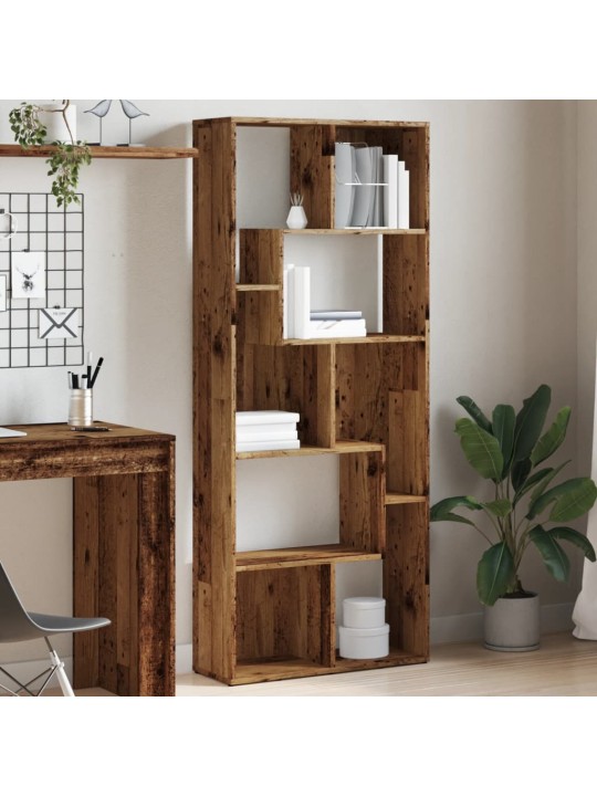 Knihovna old wood 67 x 24 x 161 cm kompozitní dřevo