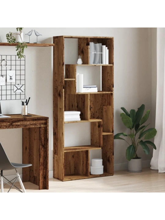 Knihovna old wood 67 x 24 x 161 cm kompozitní dřevo