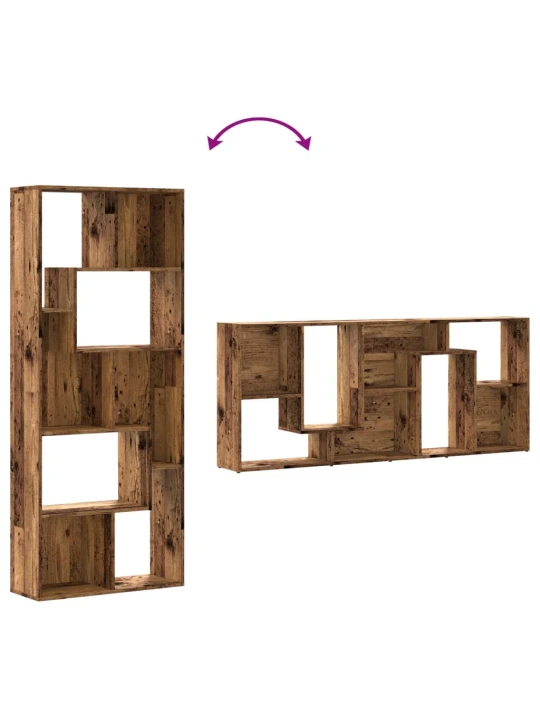 Knihovna old wood 67 x 24 x 161 cm kompozitní dřevo