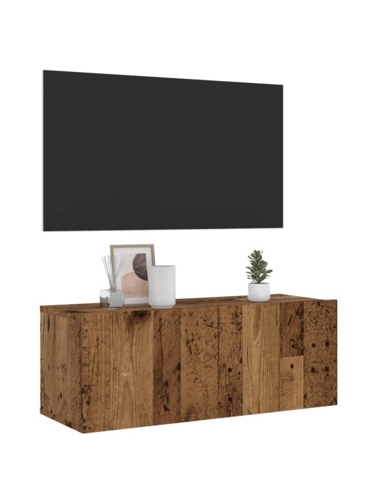 Nástěnná tv skříňka old wood 80 x 30 x 30 cm kompozitní dřevo