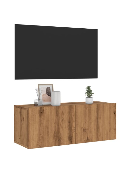 Nástěnná tv skříňka dub artisan 80x30x30 cm kompozitní dřevo
