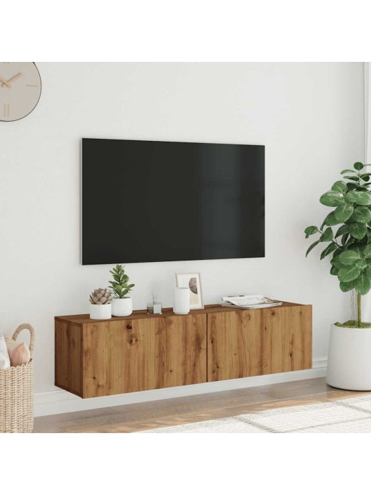 Nástěnná tv skříňka dub artisan 120x30x30 cm kompozitní dřevo