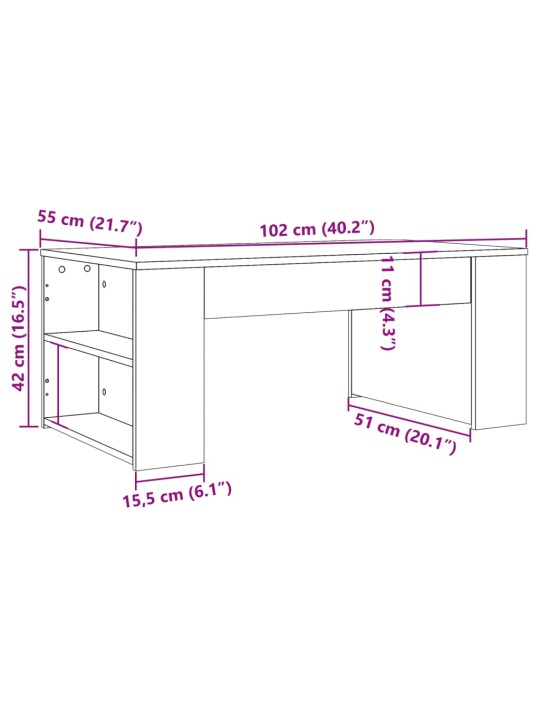 Konferenční stolek dub artisan 102x55x42 cm kompozitní dřevo