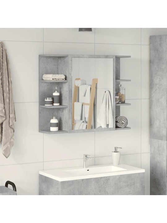 Koupelnová skříňka zrcadlo betonová šedá 80x20,5x64 dřevotříska