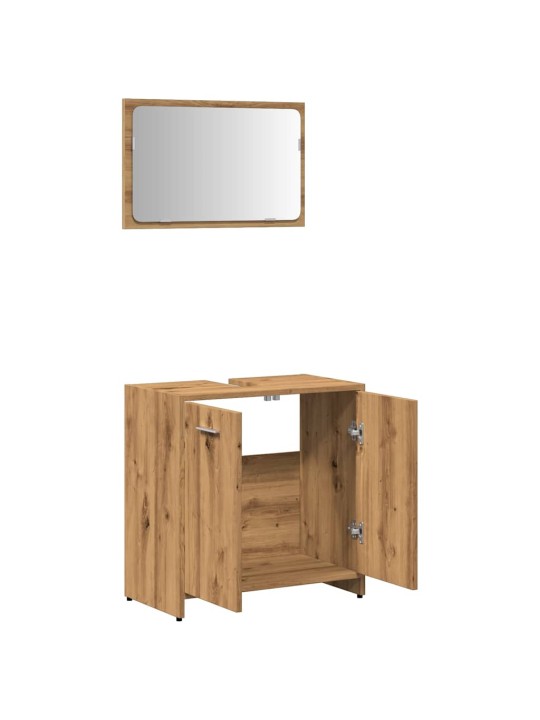Koupelnová skříňka se zrcadlem dub artisan kompozitní dřevo