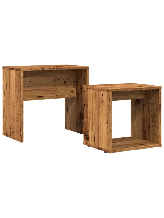Hnízdové konferenční stolky 2 ks old wood kompozitní dřevo