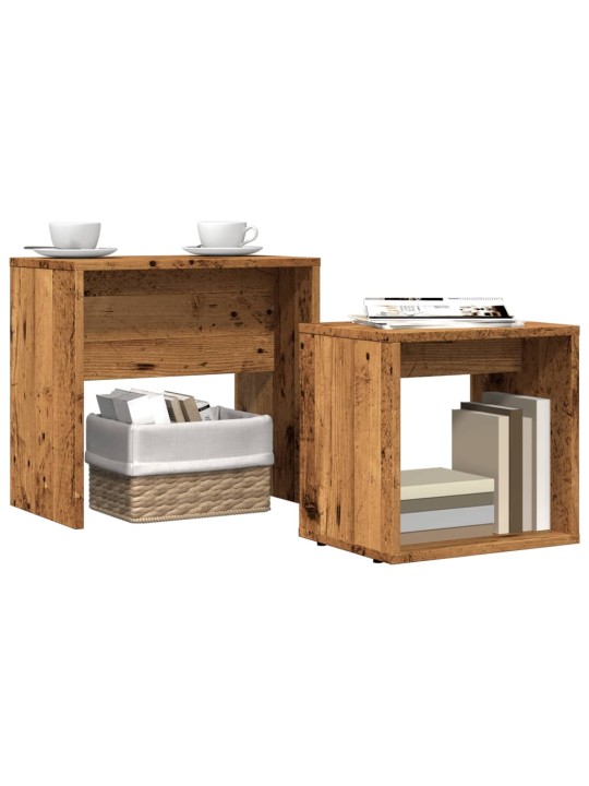 Hnízdové konferenční stolky 2 ks old wood kompozitní dřevo