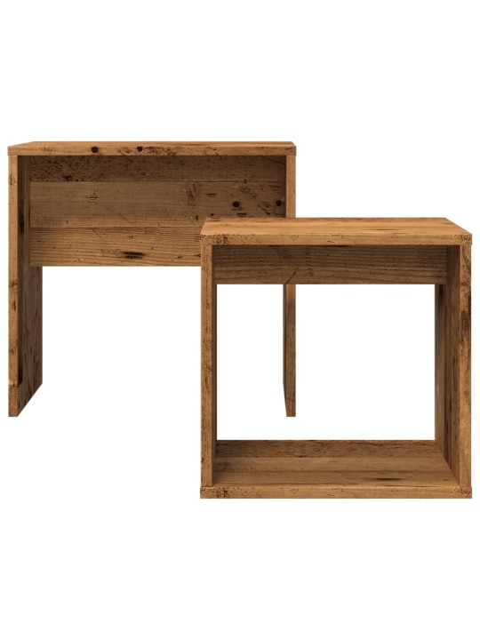 Hnízdové konferenční stolky 2 ks old wood kompozitní dřevo