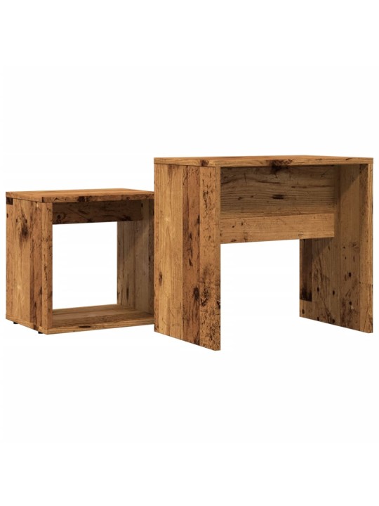 Hnízdové konferenční stolky 2 ks old wood kompozitní dřevo