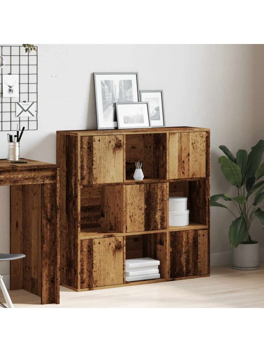 Knihovna old wood 90 x 28 x 90 cm kompozitní dřevo