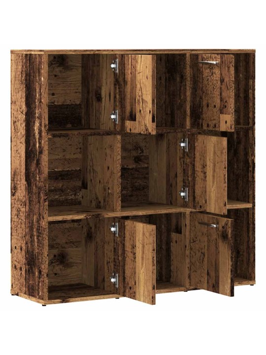 Knihovna old wood 90 x 28 x 90 cm kompozitní dřevo