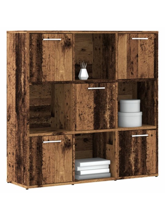 Knihovna old wood 90 x 28 x 90 cm kompozitní dřevo