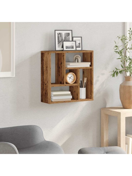 Nástěnná police old wood 45 x 16 x 45 cm kompozitní dřevo