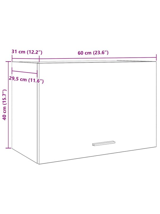 Závěsná skříňka betonově šedá 60 x 31 x 40 cm dřevotříska