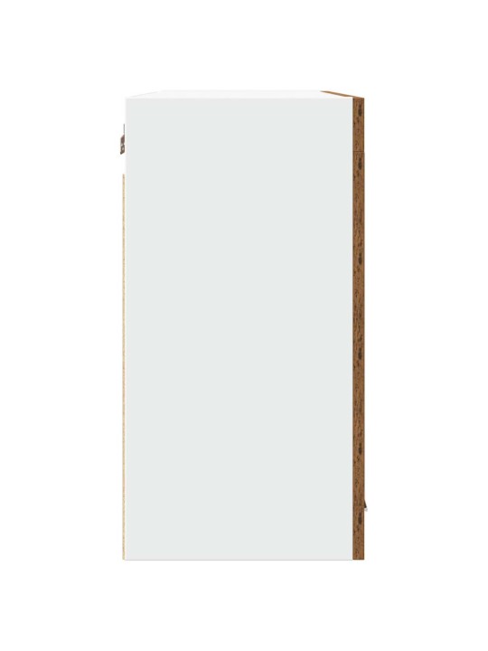 Horní prosklená skříňka old wood 80x31x60 cm kompozitní dřevo