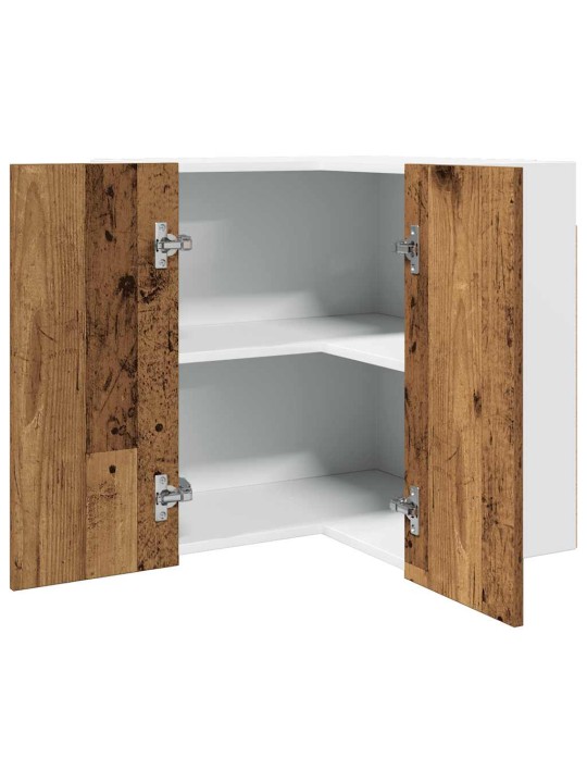 Horní rohová skříňka old wood 57 x 57 x 60 cm kompozitní dřevo