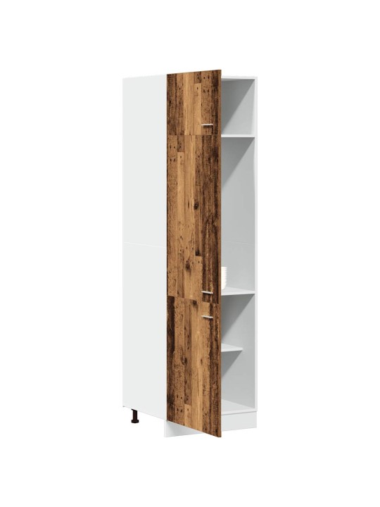 Skříň pro vestavnou lednici old wood 60 x 57 x 207 cm kompozit