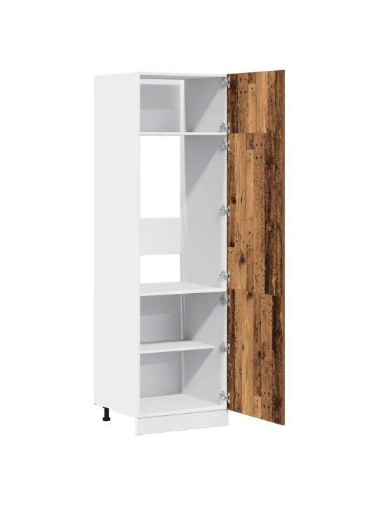 Skříň pro vestavnou lednici old wood 60 x 57 x 207 cm kompozit