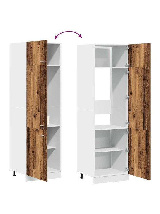 Skříň pro vestavnou lednici old wood 60 x 57 x 207 cm kompozit