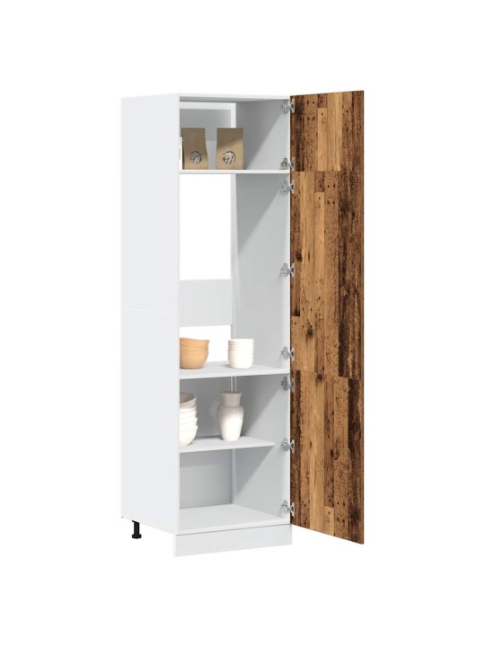Skříň pro vestavnou lednici old wood 60 x 57 x 207 cm kompozit