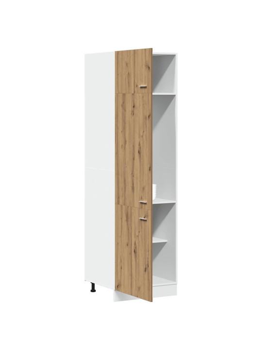 Skříň pro vestavnou lednici dub artisan 60x57x207 cm kompozit