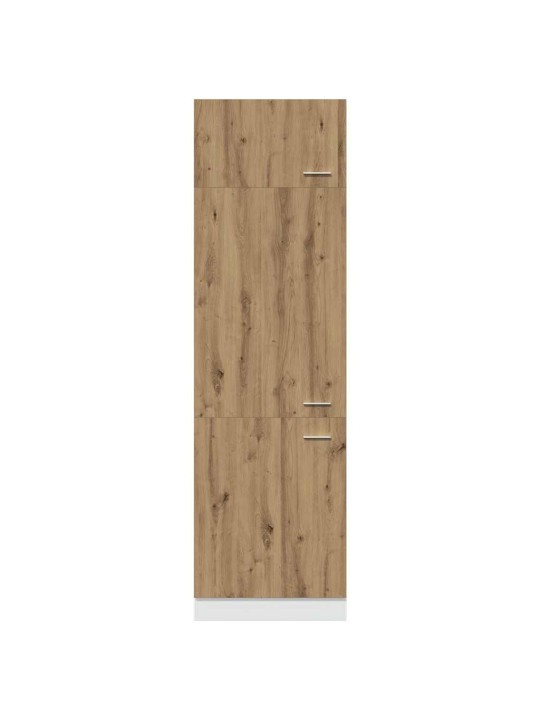 Skříň pro vestavnou lednici dub artisan 60x57x207 cm kompozit