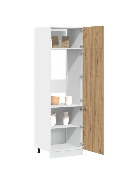 Skříň pro vestavnou lednici dub artisan 60x57x207 cm kompozit
