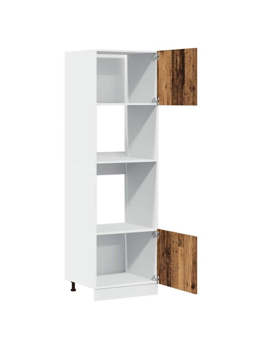 Skříňka na mikrovlnku old wood 60x57x207 cm kompozitní dřevo