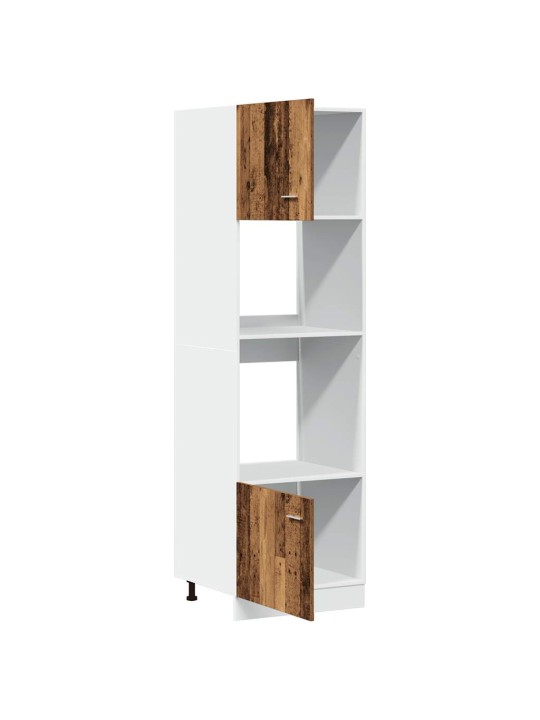 Skříňka na mikrovlnku old wood 60x57x207 cm kompozitní dřevo