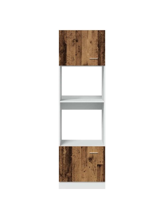 Skříňka na mikrovlnku old wood 60x57x207 cm kompozitní dřevo