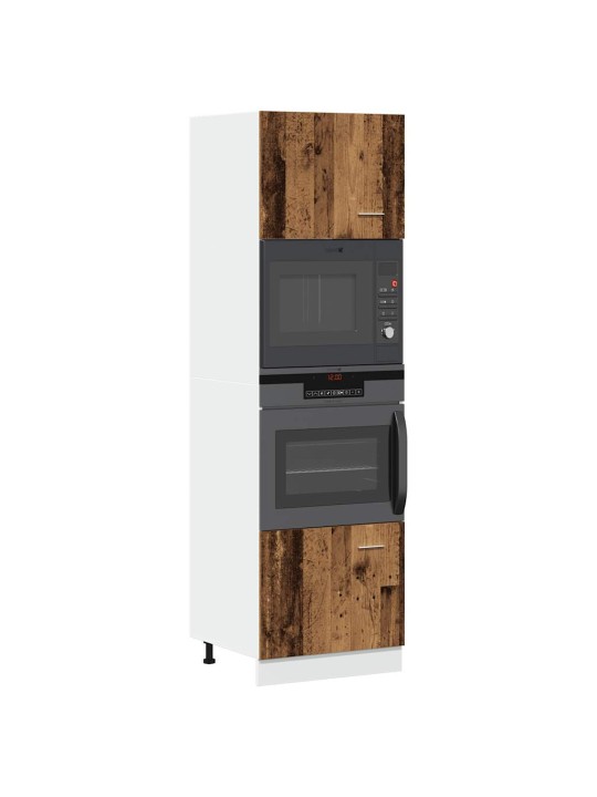 Skříňka na mikrovlnku old wood 60x57x207 cm kompozitní dřevo