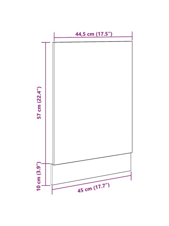 Panel na myčku betonově šedý 45 x 3 x 67 cm