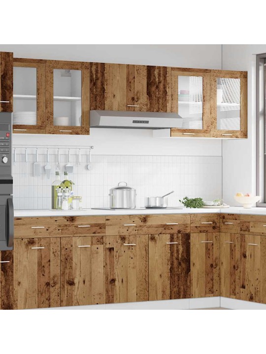 Kuchyňská nástěnná skříňka prosklená dvířka old wood 60x31x60cm