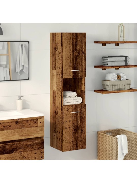Koupelnová závěsná skříňka old wood 30 x 30 x 130 cm kompozit