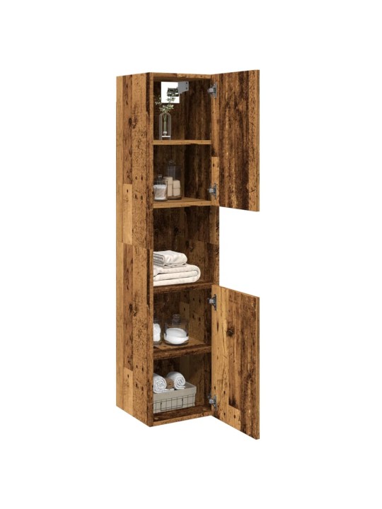 Koupelnová závěsná skříňka old wood 30 x 30 x 130 cm kompozit