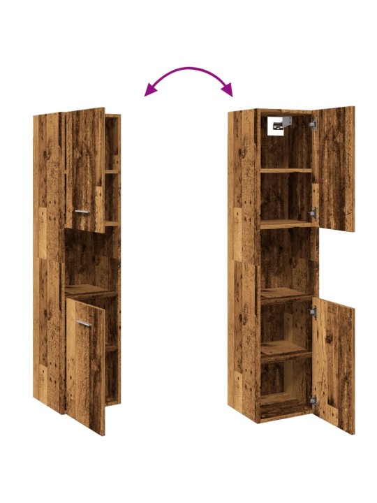 Koupelnová závěsná skříňka old wood 30 x 30 x 130 cm kompozit