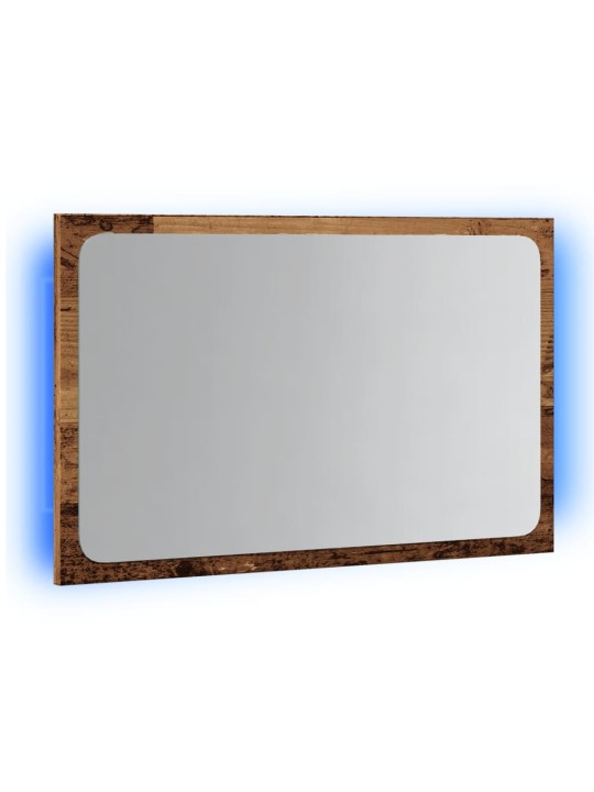 Koupelnové zrcadlo s LED osvětlením old wood 60 x 8,5 x 38 cm