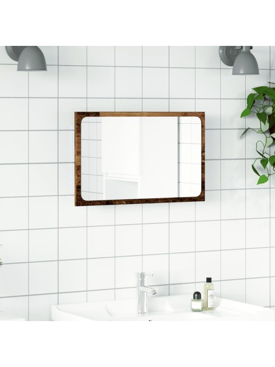 Koupelnové zrcadlo s LED osvětlením old wood 60 x 8,5 x 38 cm