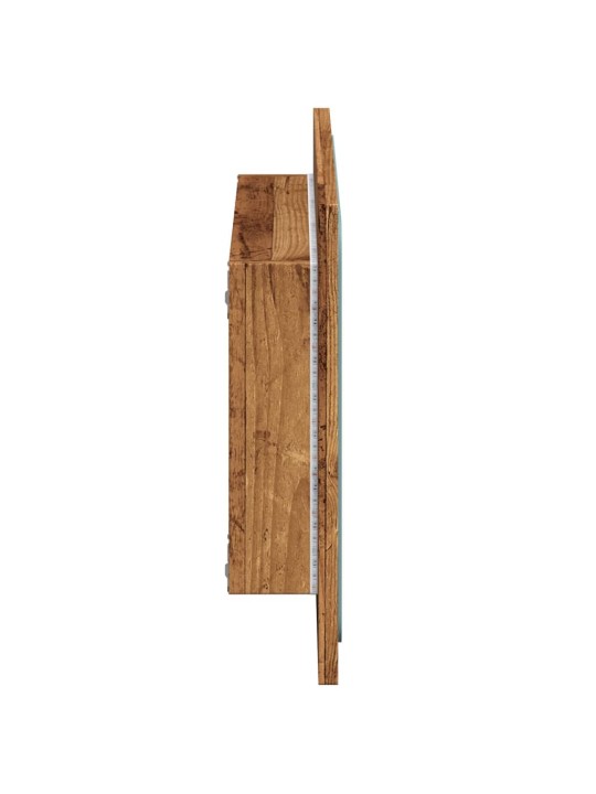 Koupelnové zrcadlo s LED osvětlením old wood 60 x 8,5 x 38 cm